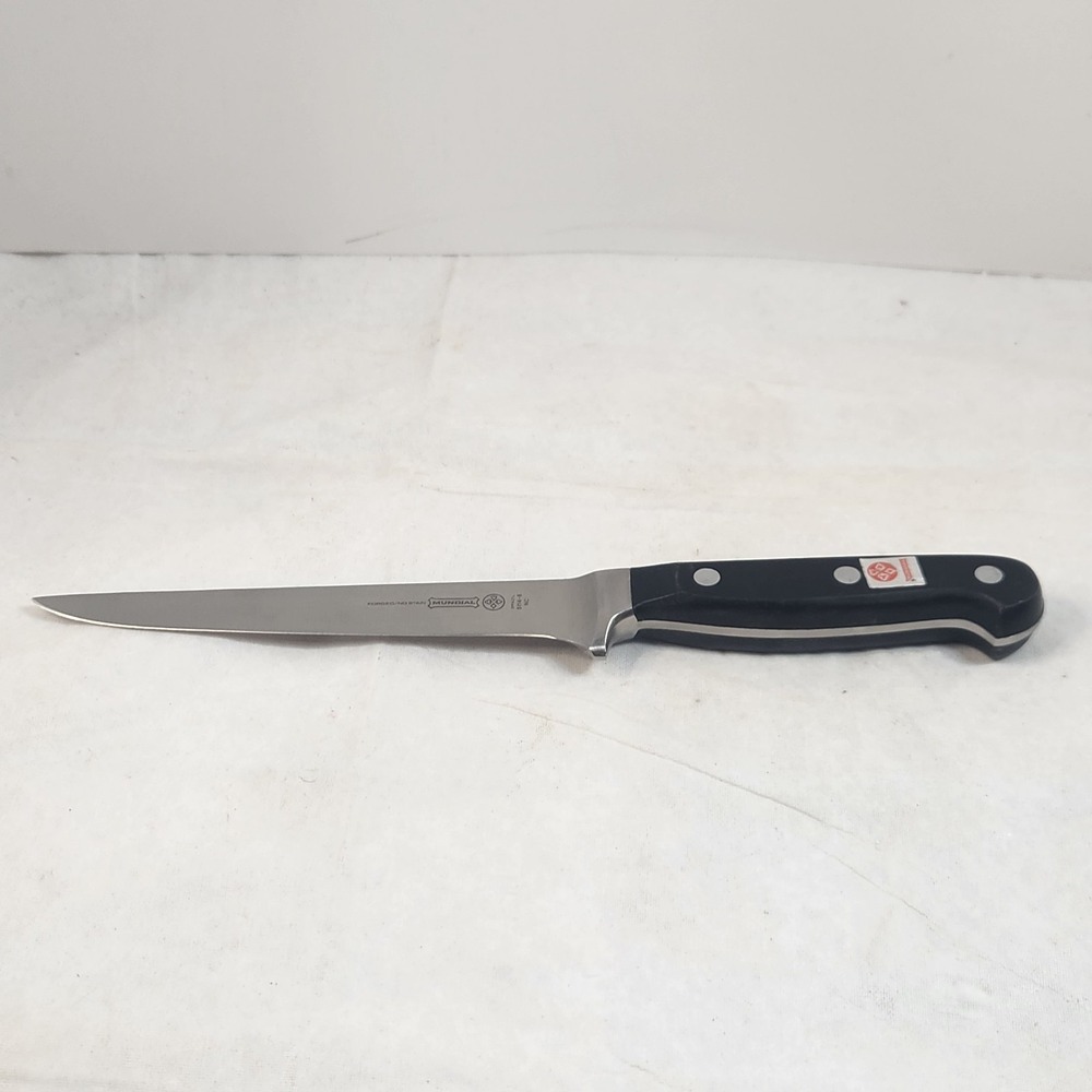 Mundial 5114-6 Boning Knife Stainless Steel Brazil Black Handle Full Tang‎ Rivet